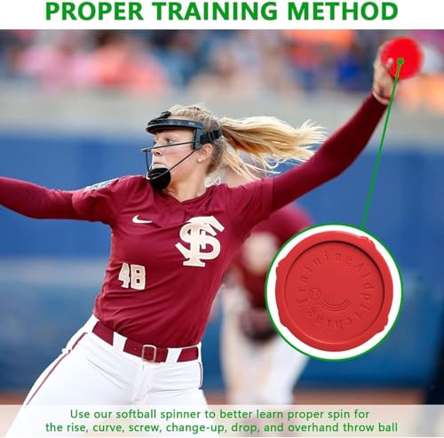 Image of Mogseek Softball Spinner Fastpitch, 12Inches Softball Training Equipment for Pitcher Overhand Thrower Training Aid Equipment for Sports Practice Softballs & Top Collegiate Program
