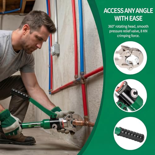 Growlush Hydraulic Press Tool with 11 Dies