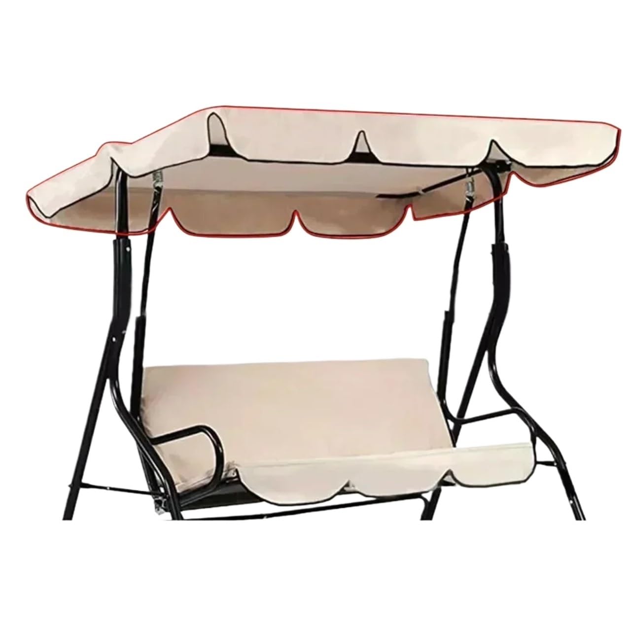 Swing Chair Canopy Replacement Canopy Swings Top Rain Cover Garden Courtyard Outdoor Swing Seat Hammock Waterproof Roof Replacement Chair Awning(Beige)