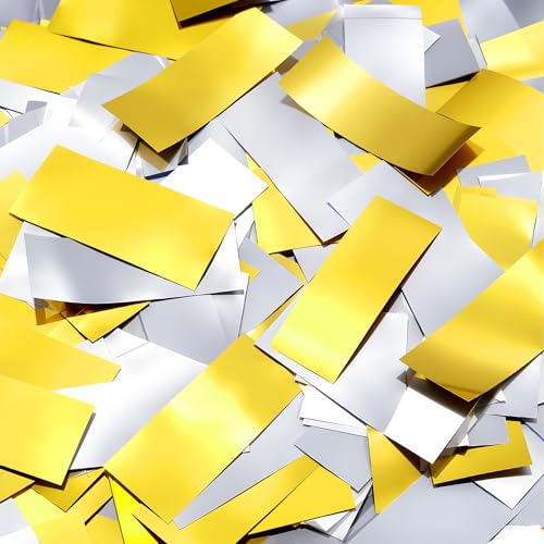Image of Sumind 200 Grams Large Gold Silver Confetti Foil Glitter Metallic Shredded Paper Filler Throwable Scatter Table Party Confetti for Wedding Graduation Birthday Baby Shower Celebrations Xmas Party Decor