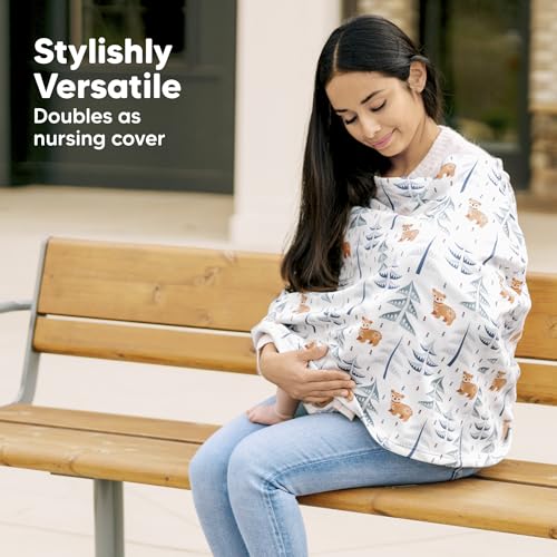 Image of KeaBabies Winter Car Seat Cover Baby, Newborn - Universal Fit Infant Carseat Covers Baby Girl, Boy, Breathable, Lightweight Blanket, Easy to Use Stroller Canopy, Rain, Wind, Sun Shade (Maya)