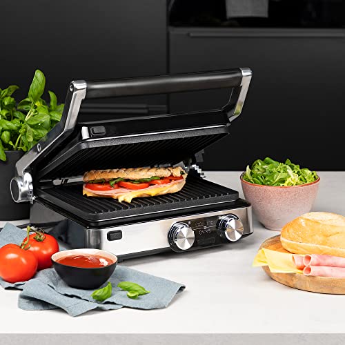 Plancha Grill Princess 117310 - Parrilla de mesa, 2 termostatos ajustables, 2000 W