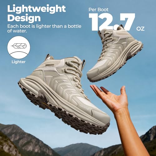 Image of NORTIV 8 Women's Hiking Boots Waterproof Lightweight Outdoor Trekking Non Slip Comfortable Camping Ankle Breathable Everyday Boot Armadillo FieldLite