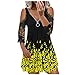 Zilosconcy Vestido de playa para mujer, de verano, de noche, para bodas, para fiestas, cócteles, para mujer, elegante, de gasa, tallas grandes, amarillo, XXL