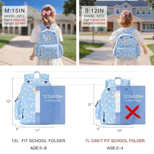 Image of STEAMEDBUN Corduroy Toddler Backpack for Girls 2-4: Kids backpack for Boys Girls - 12 inch Preschool Kindergarten Backpacks - Floral