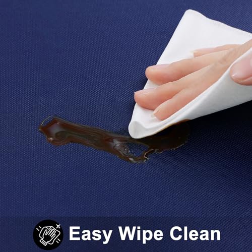 Image of Smiry Rectangle Table Cloth 54x78 Inch, Waterproof Wipeable Vinyl Tablecloths Protector, Oil Spill Proof Plastic Table Cover for Dining, Picnic, Camping, Outdoor, Navy