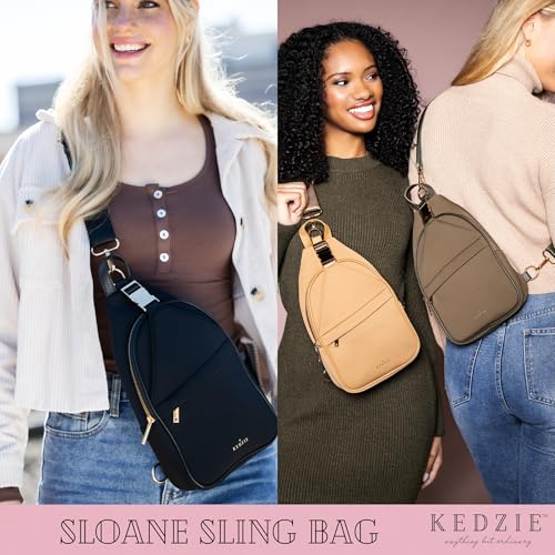 KEDZIE Sloane Sling Crossbody Bag Soft Water Resistant Purse for Women - Navy4