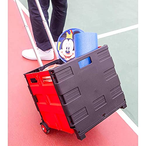 Einkaufswagen mit 4 Rädern, faltbarer Einkaufswagen mit Teleskopgriff für Einkaufsgepäck, Büro, Einkaufstrolley (Farbe… – Bild 4