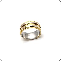 Vista 4 de Anillo de banda irregular de acero inoxidable de moda