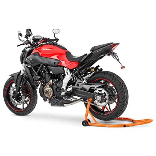 Hi-Q Tools Soporte de montaje Soporte para motocicletas Soporte trasero de motos para su levantamiento, ancho ajustable, trabajos de mantenimiento/instalación, universal para casi todas las motos de hasta 300 kg