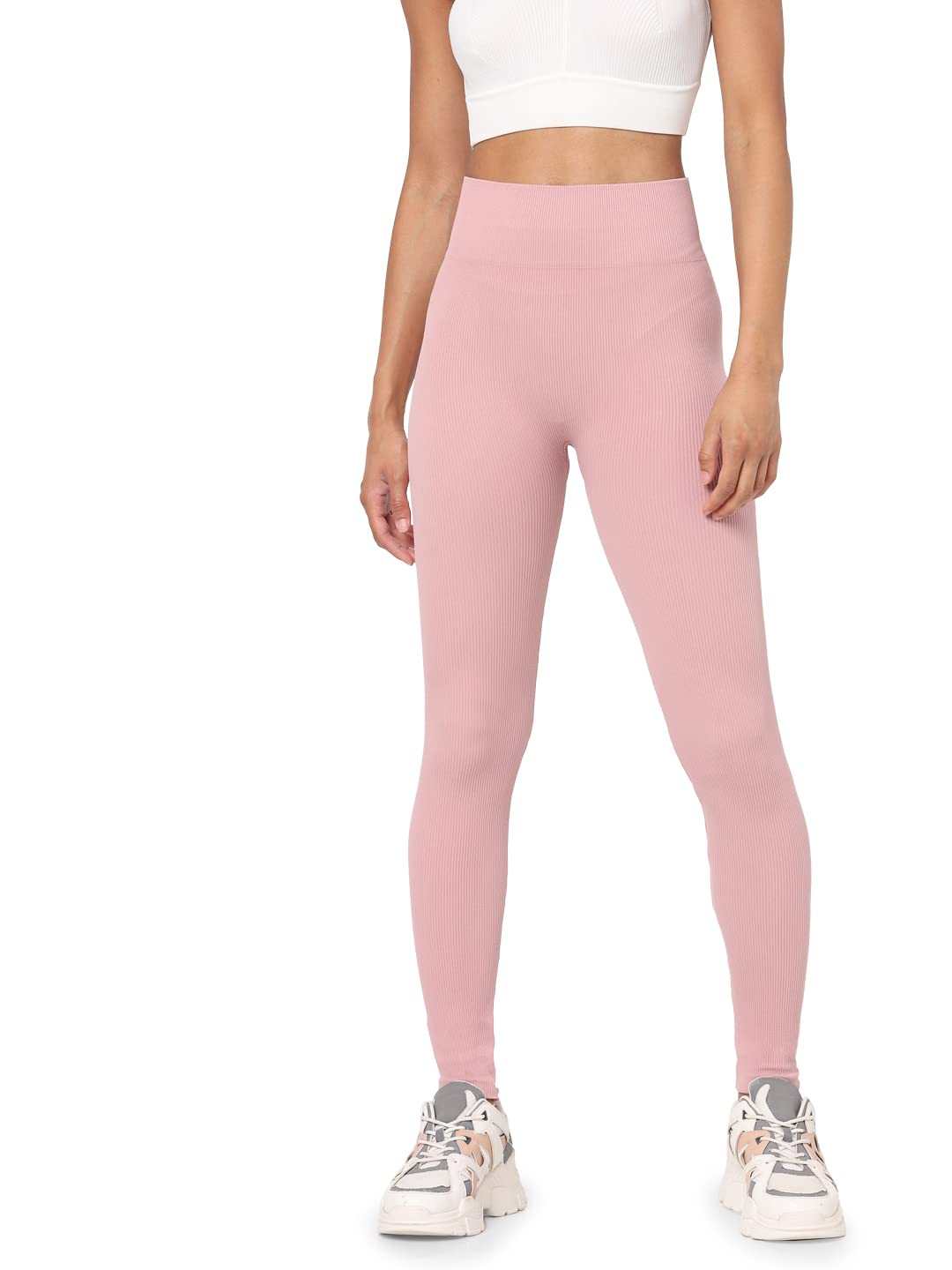 ONLY Women's Polyester Blend Skinny Fit Leggings in neutral