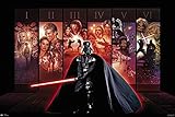 Star Wars Anthology - Episode I, II, III, IV, V & VI - Movie Poster/Print (Darth Vader with Movie Poster Backdrop) (Size: 36 inches x 24 inches)