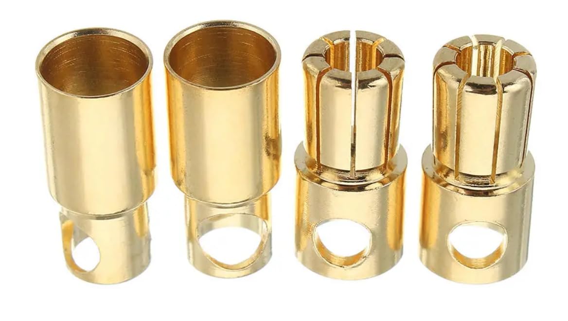 5 par (10 sztuk) złote wtyczki ze złotym wtykiem wtykowym wtyk męski żeński akumulator wysokoprądowy Lipo akumulator ESC kabel do silnika RC lutowanie DIY (6,0 mm)