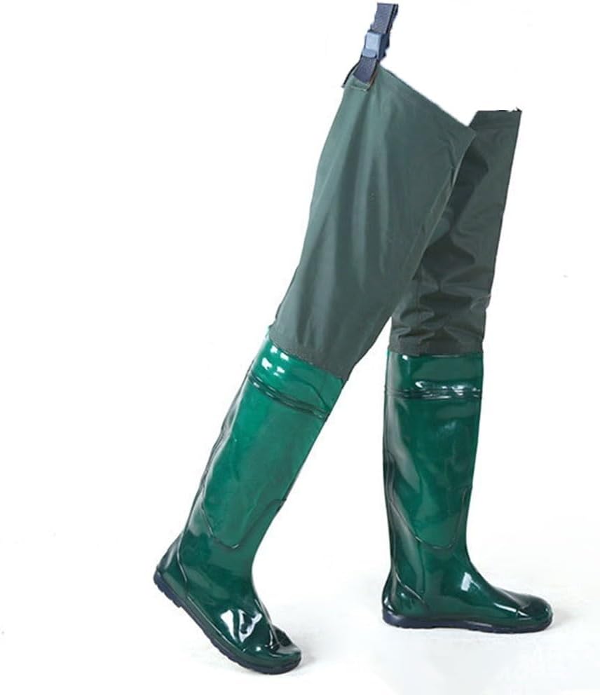 Hip Waders Underwater Hip Waders,Equipped With Adjustable Buckle And Anti Slip Rubber Sole Wading Boots (Green,9.5)