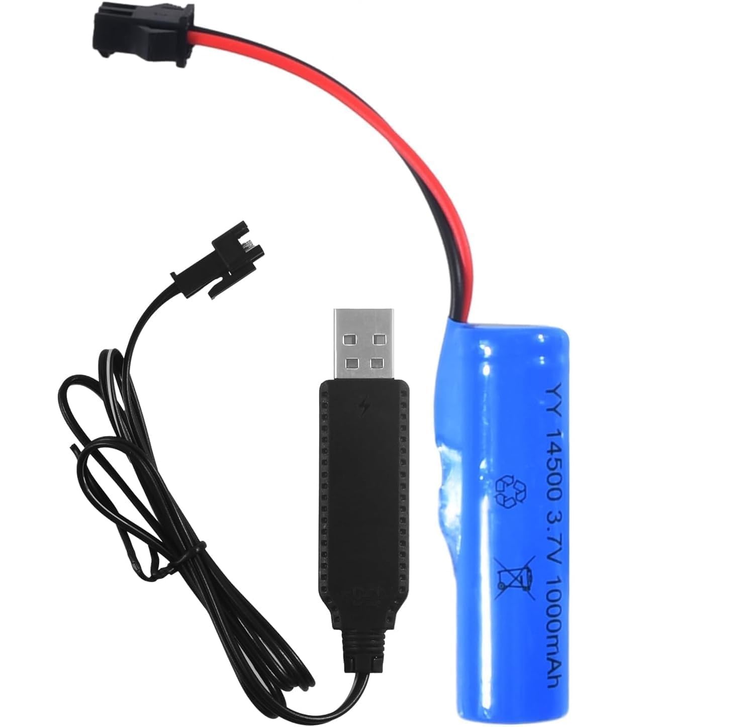 SP Electron SM-2-Pin RC Plug Model Battery USB Charger Cable with Wire Attach Battery for RC Car RC Plane RC Drone Toys, etc. - Image 4 thumbnail
