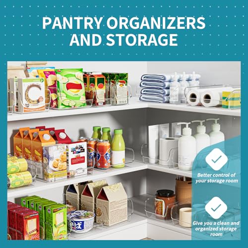 Ettori Set of 4 Clear Storage Bins for Fridge & Cabinet Organization, BPA-Free Plastic Food Organizers to Instantly Declutter Your Kitchen - Image 6