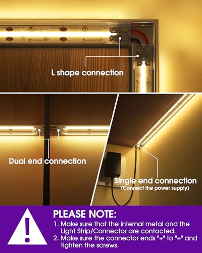 image for HitLights 12 Pack LED Connector 2 Pin 10mm Solderless LED Tape Lights 