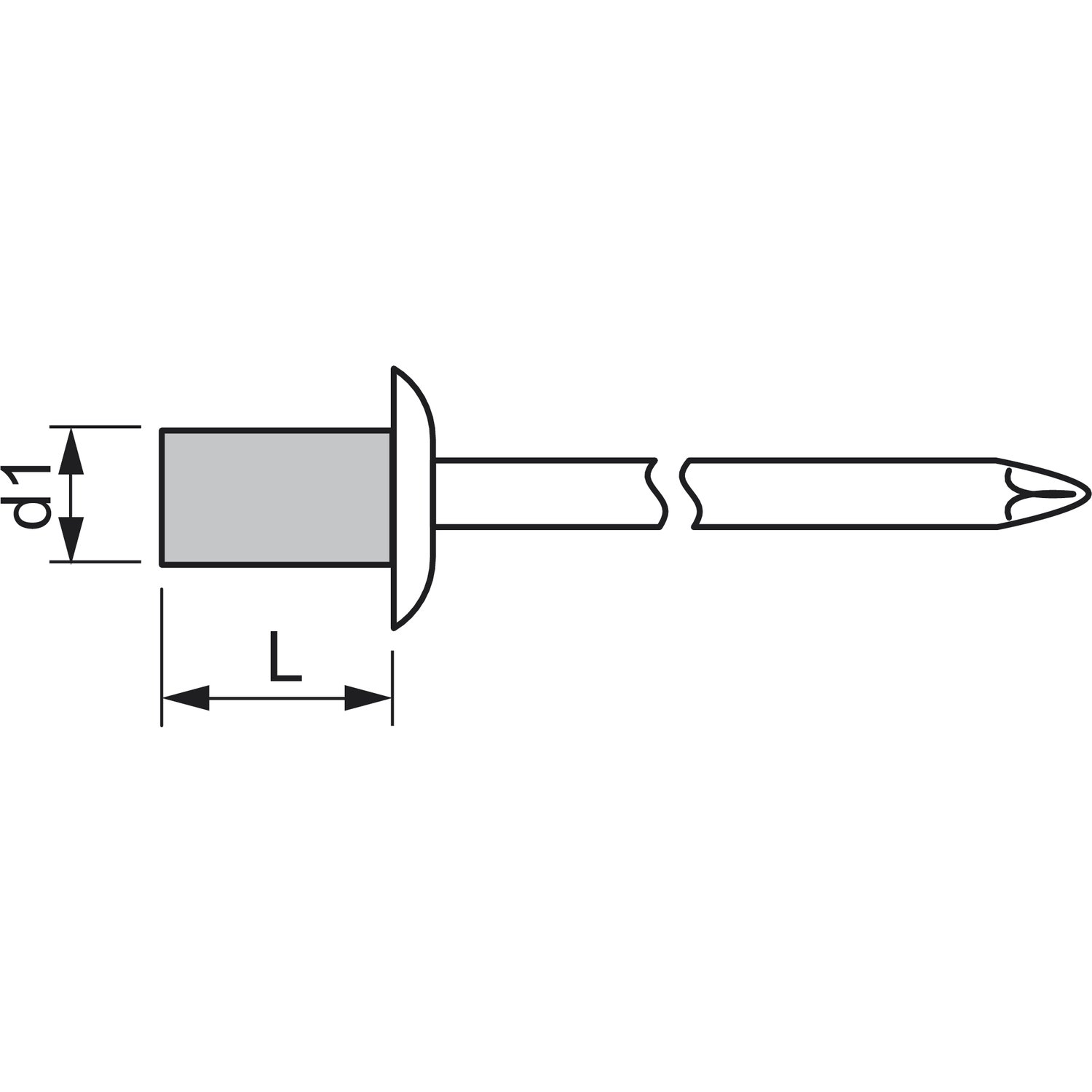 iso15973 étanche Rivet Plat 4,8 x 12,5 mm Aluminium avec mandrin acier tête ronde Lot de 500 104452241