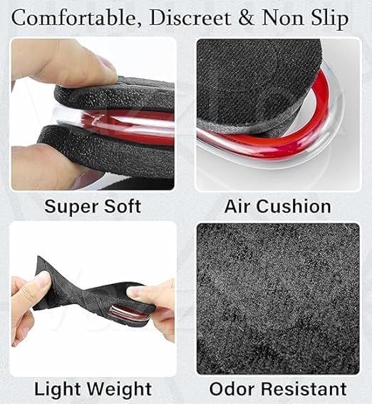 Image of QUINZEE Height Increase Insoles, 4-Layer Heel Orthotic Insoles Adjustable Comfortable & Breathable Elevator Lift Kit Up To 2cm To 9cm, Men Women Height Booster Insoles comfortable heel insole