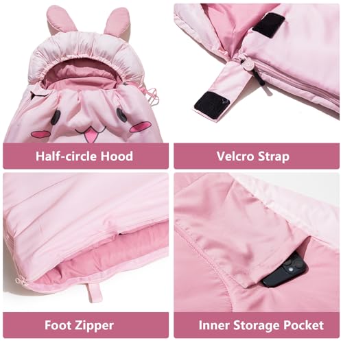 Bolsa de dormir para niños BISINNA con almohada para niños y niñas miniatura 5