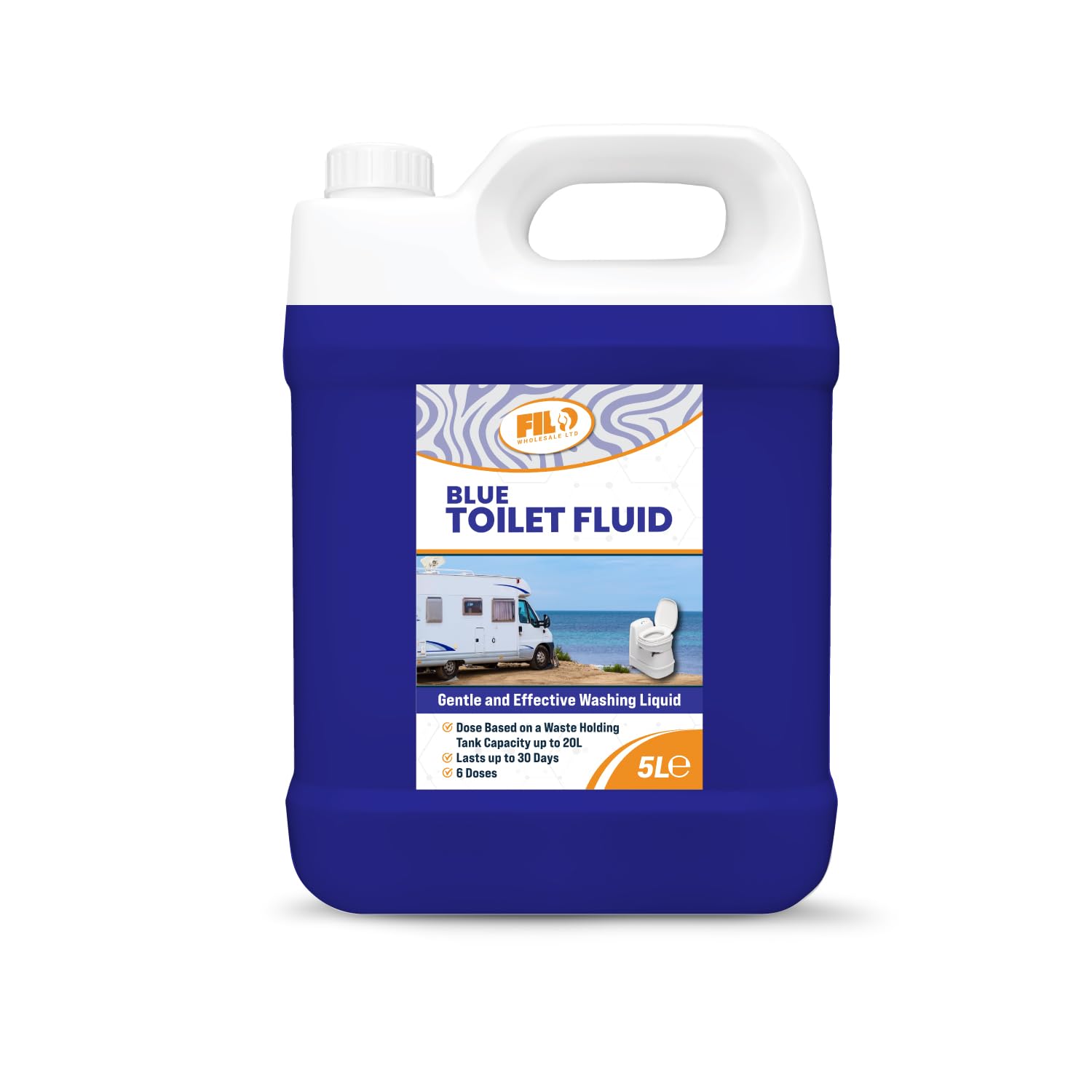 – Blue Toilet Fluid 5L – Eco friendly Waste Holding Tank Cleaner for Caravan, Motorhomes, Campervans - Odour Control - Chemical Liquid for Camping/Portable Toilets.