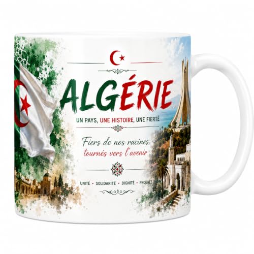 Les trésors d'érable Mug Souvenir Algérie - Sahara & Casbah - Tasse Céramique Blanche 330 ml - Cadeau Anniversaire, Noël - Imprimé en France - EveryMug
