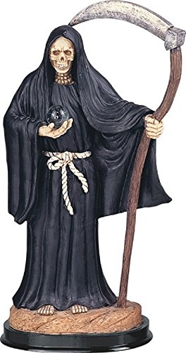 12 Inch Black Santa Muerte Saint Death Grim Reaper Statue Figurine