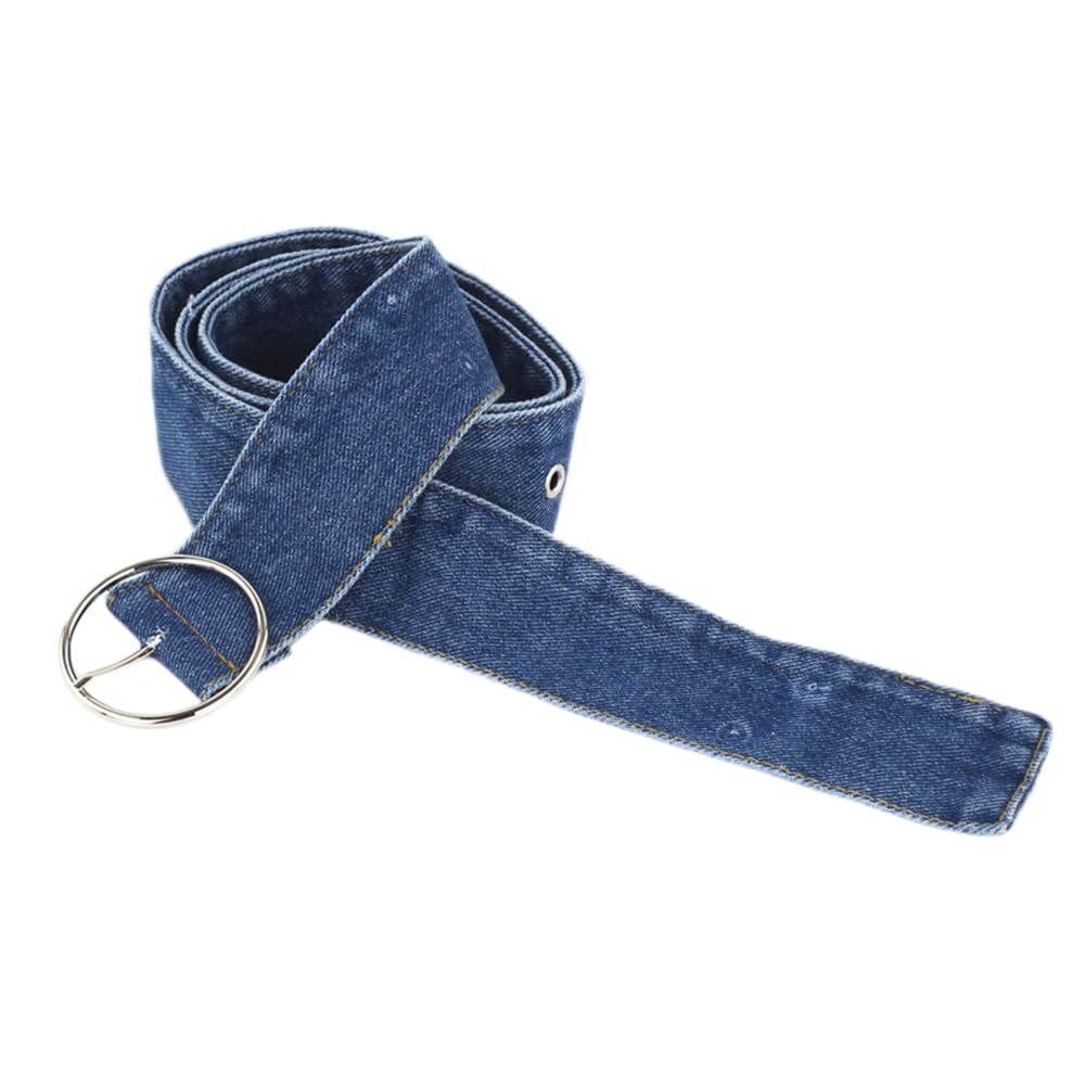 YM YOUMU Women Denim Waist Belt with Metal Buckle Adjustable Jean Corset Belts for Dress Pants