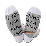 TSOTMO 2 Pairs Cigar Gift Novelty Socks For Cigar Lover If You Can Read This Bring Me A Cigar Novelty Socks for Men,Women