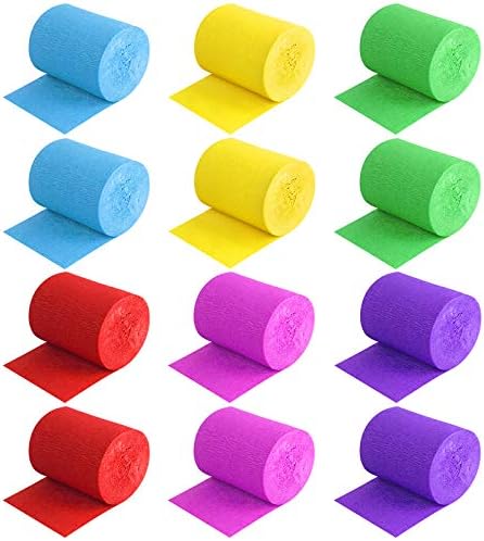 6 Rollen Krepppapier Bunt 4,5cm X 22m - Macaron Farben Für Partydeko