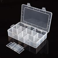 Vista 7 de 3 paquetes de 45 rejillas grandes organizador de hilo de coser, con separadores ajustables, soporte de plástico transparente para bordado, cinta