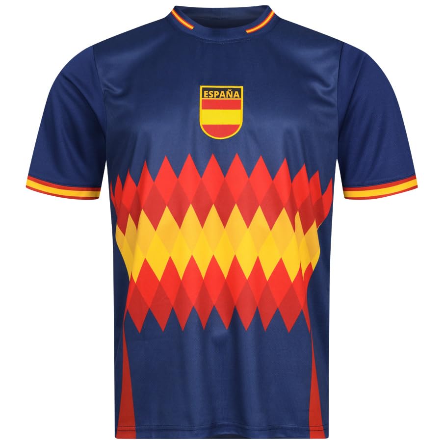 JELEX Performante Herren Trikot | mit eingesticktem Logo & Kurzarm | modernes Design für Fußballfans | ideal für Sammler (DE/NL/SE/PL Alphanumerisch M Regular Regular Spanien)