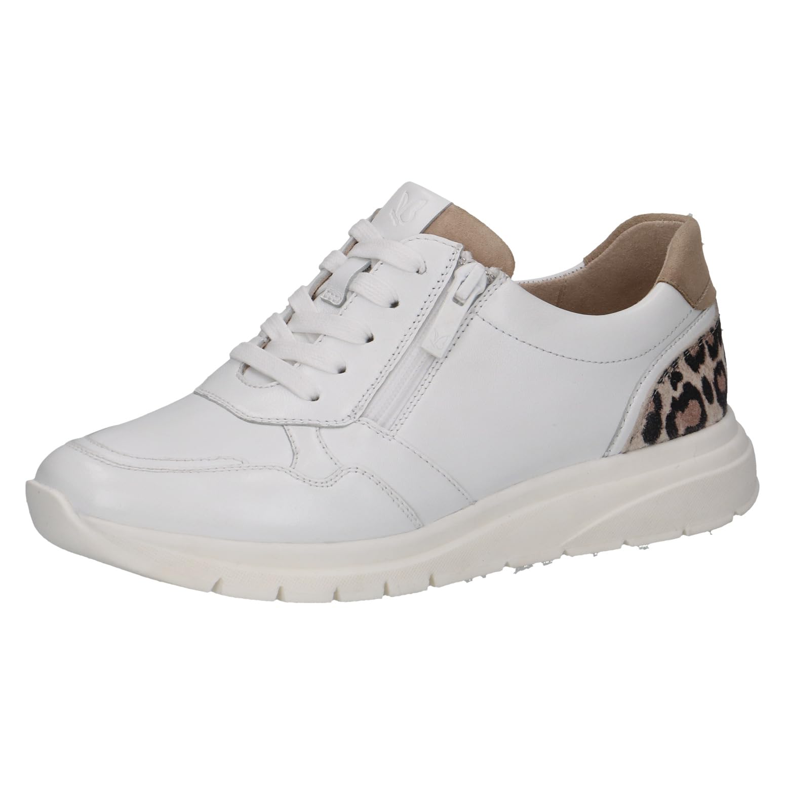 Caprice Damen Sneaker flach aus Leder mit Reißverschluss