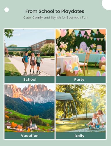 PATPAT Girls Fall Cardigan Dress Set – Ribbed Long Sleeve Dress with Removable Plaid Belted Outerwear, 18M-12Y4