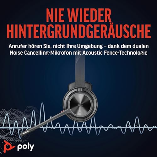 Plantronics Poly Voyager 4310 UC Schnurloses Headset mit Noise Cancelling