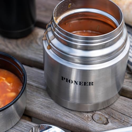Miniatura 7 de Pioneer Termo Para Alimentos De 1 Litro Con Aislamiento Al Vacío, A Prueba De Fugas, Construcción De Doble Pared De Acero Inoxidable, Mantiene El Calor Durante 8 Horas Y El Frío Durante 24 Horas