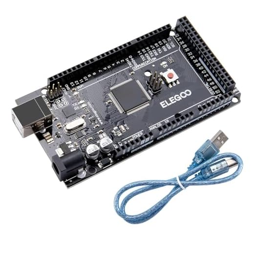 ELEGOO Mega 2560 R3 Scheda di Microcontrollore Compatibile con Arduino IDE con Microcontroller Basata con USB Cavo Nero Versione Mega Kit