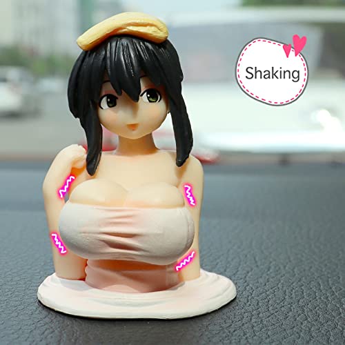 Funny Chest Shaking Girl Car Ornament, Anime Action Figure Shake Girl Bobbleheads Figurine Car Dashboard Decorations Accessories Interior For Men Women Home Office Dash Board Decor Valentines Gifts #TOP1