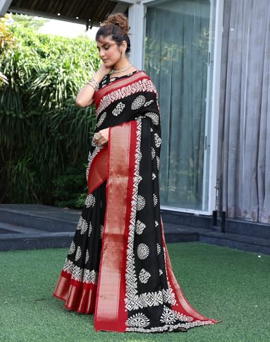 Image of Yashika Women's Dola jacquard Saree| Lightweight Digital Graphic Printed Saree for Women with Unstitched Blouse Piece
