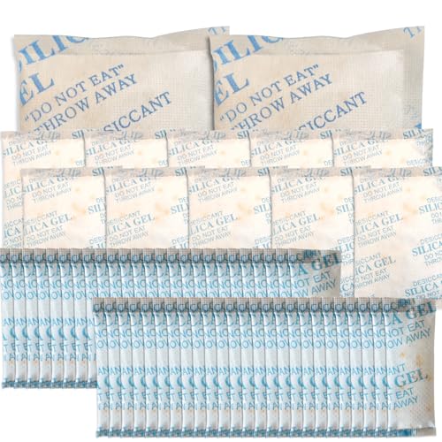 62 Pcs Combo Size Rechargeable Silica Gel Desiccant Packets
