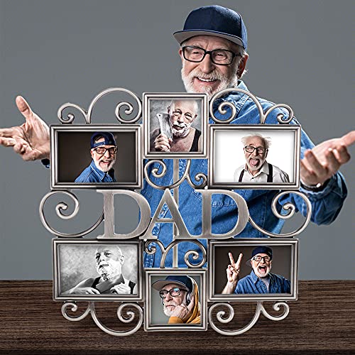 Lasody Dad Picture Frame ,Cherish Every Memory,6 Opening Photo Collage,Antique Silver,Father Day Giftsasody Fathers Day And Mothers Day Collage Picture Frame (3”X2“+2“X2", Dad) #TOP4