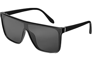 mosanana Polarized Square Sunglasses for Women, Trendy Flat Top Shield Shades MS52363