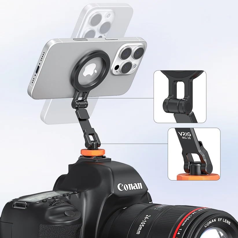 Support magnétique smartphone pour reflex et trépied à double axe