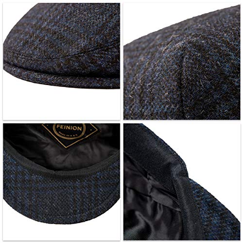 Image of FEINION Men's Wool Tweed Newsboy Ivy Cap Gatsby Golf Flat Hat
