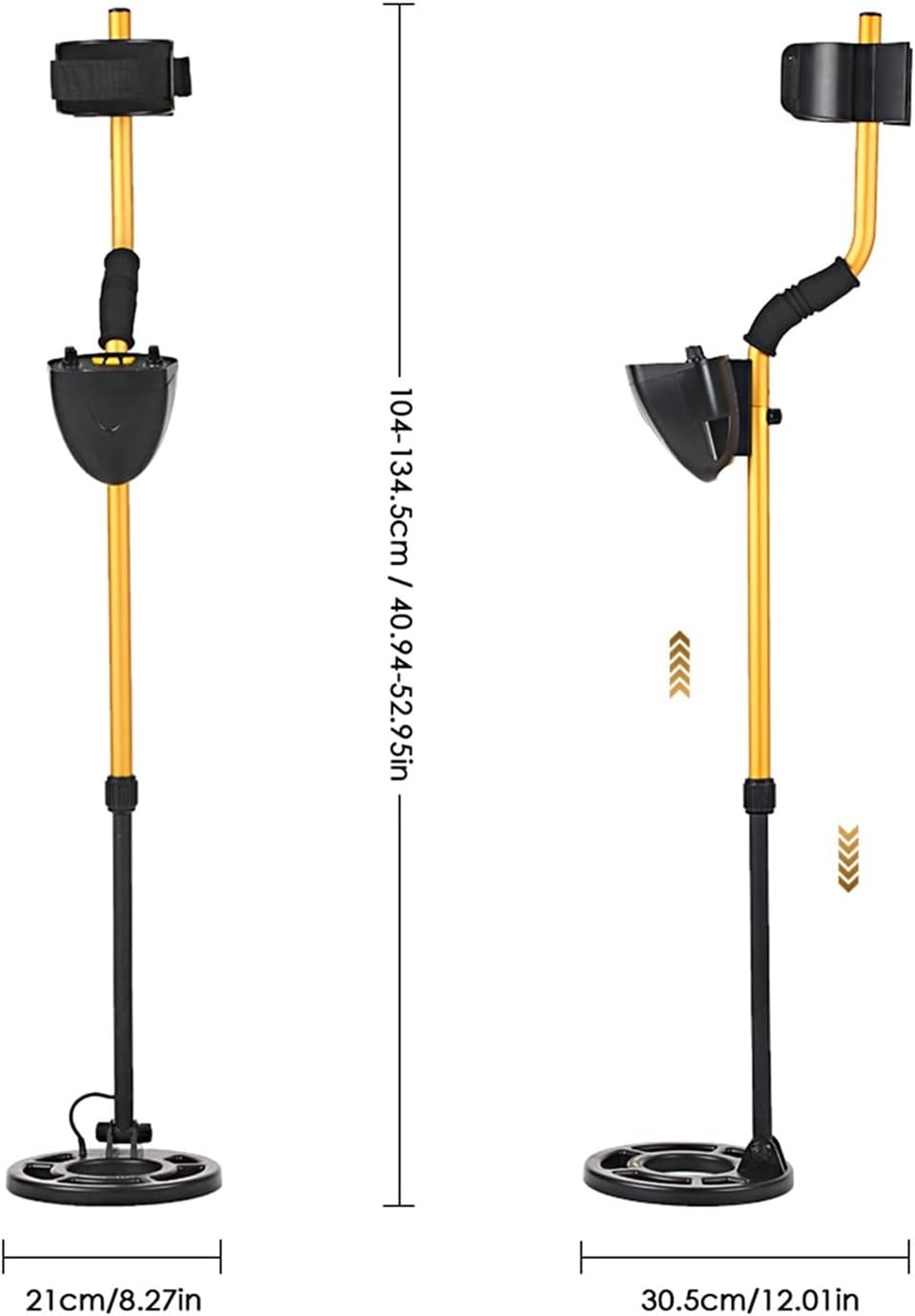 Dimensions of the MD-3009II Metal Detector