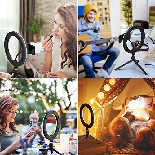 image for Yesker 10” Ring Light LED Desktop Selfie Ring Light USB LED Desk Cam