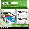 Paquete combinado de cartuchos de tinta 962XL para impresoras HP 962 962XL, cartuchos de tinta HP 962XL, funciona para impresoras HP Officejet Pro 9015e 9010 9025e 9010e 9012 9015 9018 9020 (paquete