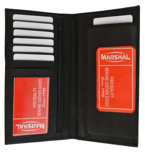 Marshal Wallet Unisex Leather Checkbook Cover Wallet