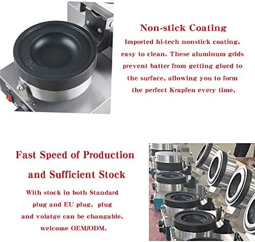 Kolice Commercial Gelato Panini Press Machine, Donut Ice Cream Dessert Italy Ice Cream Sandwich Press Burger Maker- 1300W, Timer and Temperature Control, Non-Stick Teflon Coating