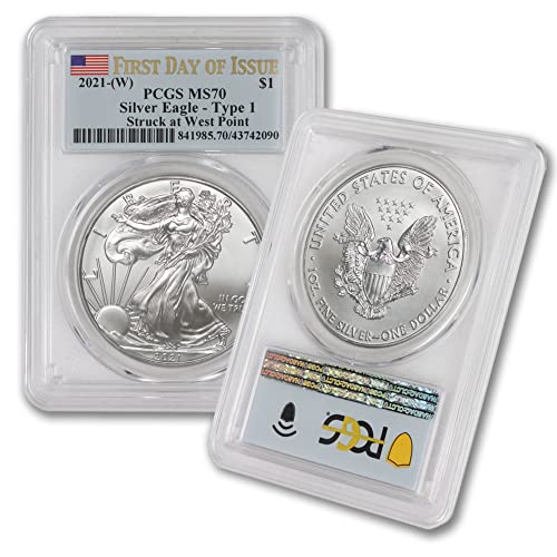 2021 (W) 1 oz American Silver Eagle Coin MS-70 (Type 1 –...